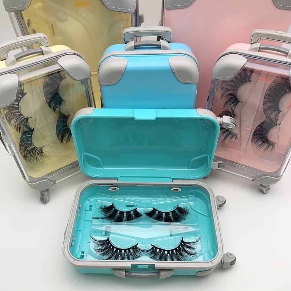 suitcase eyelash packaging boxes