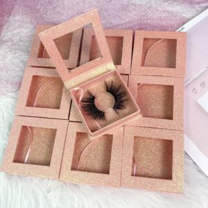 Glitter Pink Square Lash Boxes Wholesaler Eyelash Boxes Factory