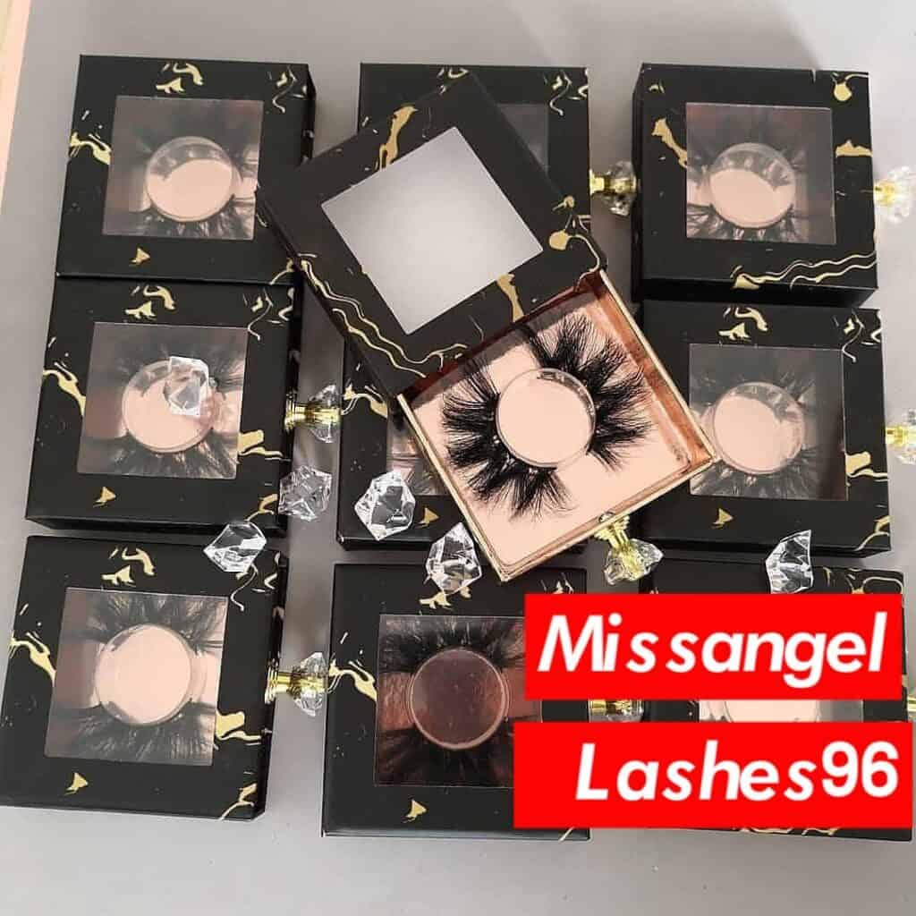 gold marble Square Lash Packaging