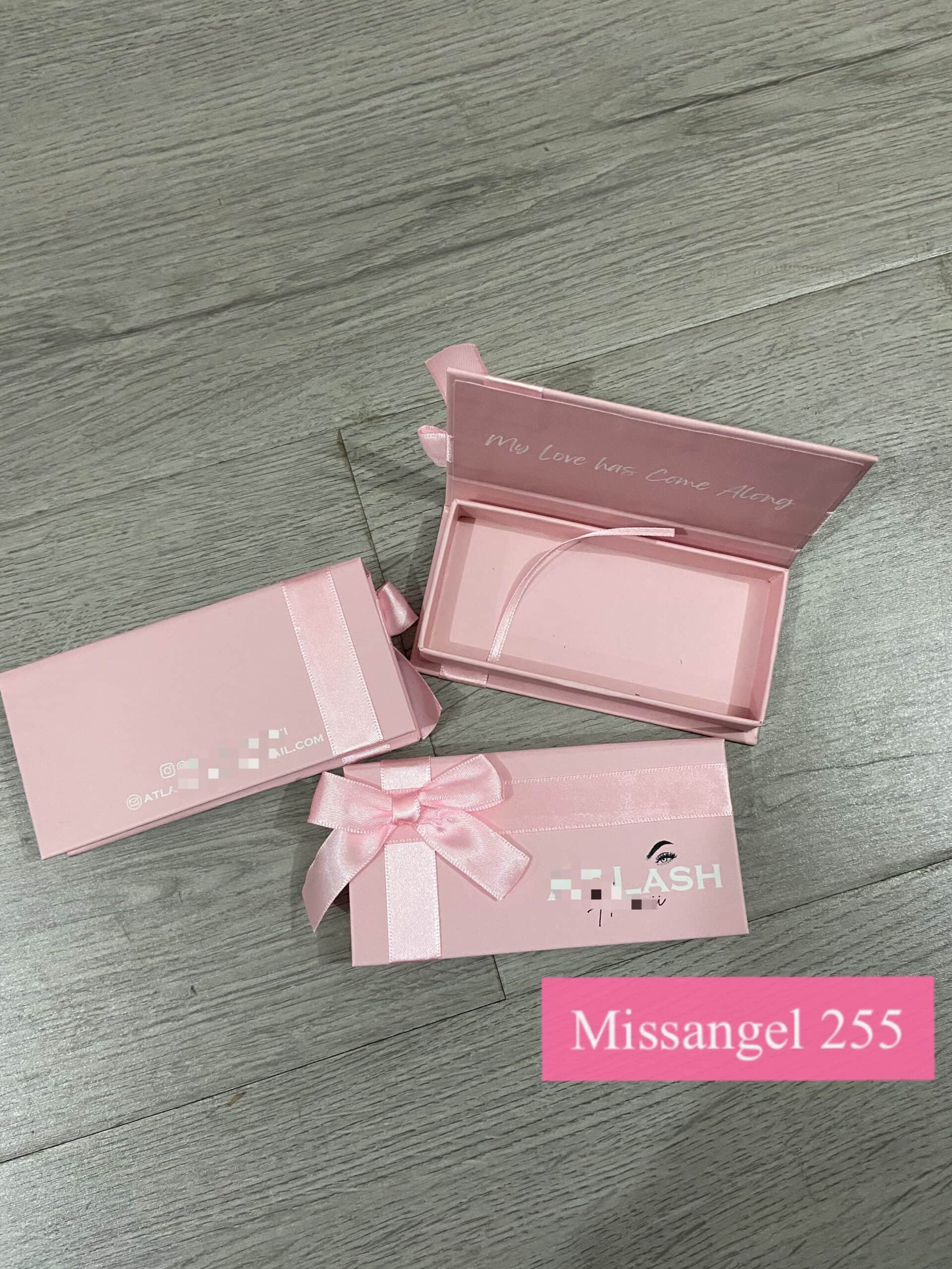 pink ribbon strip mink lash packaging wholesale vendors