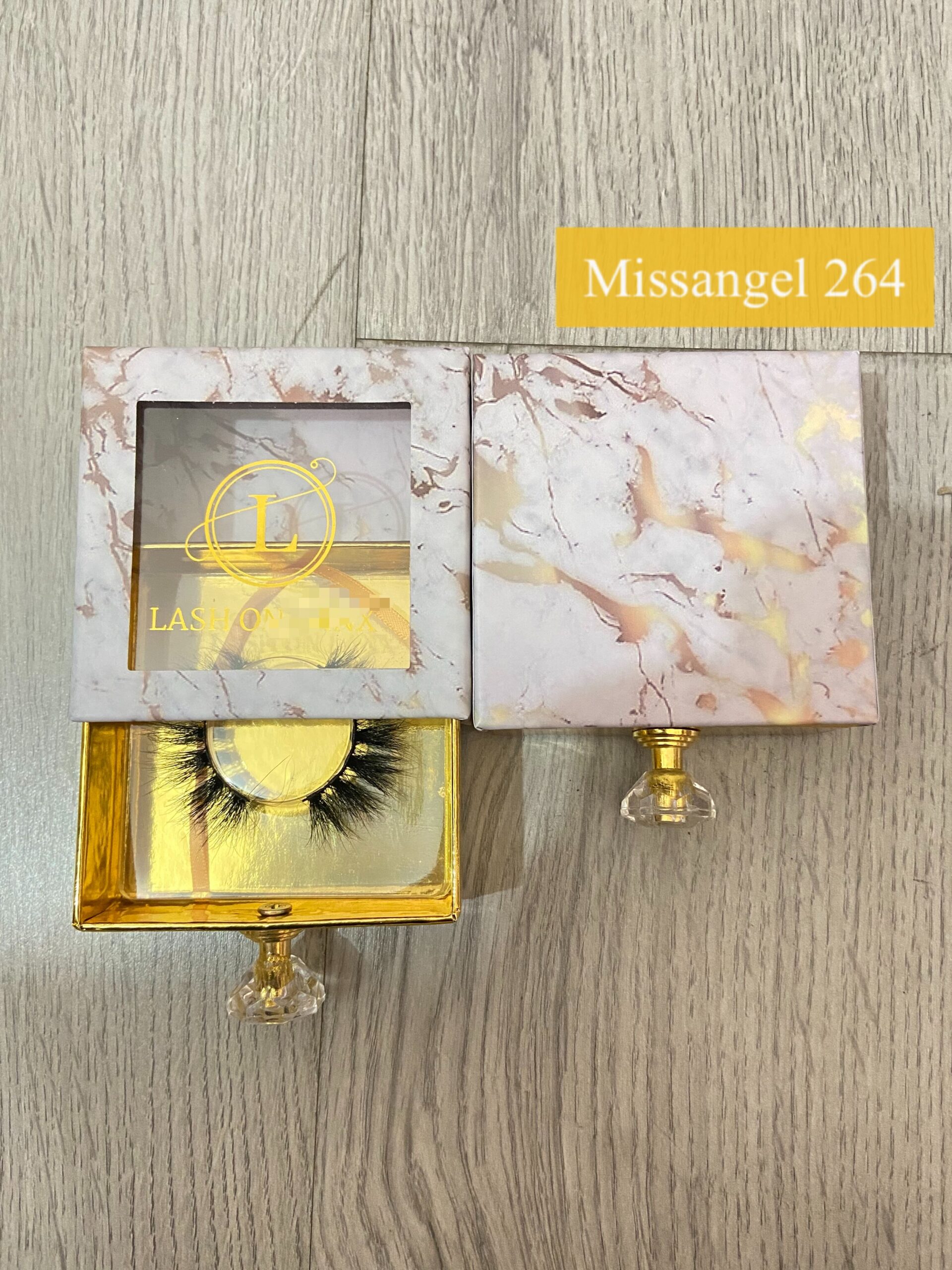 gold marble eyelash packaging for 3d mink eyelashes
