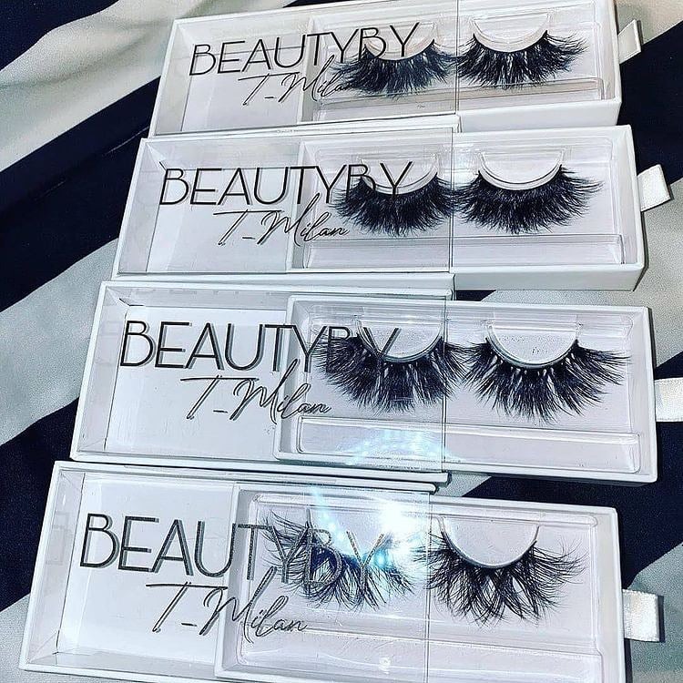 white slideout lash boxes for strip mink eyelashes