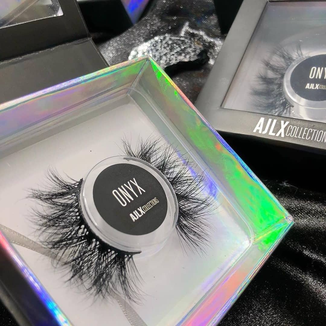 holographic custom square lash packaging