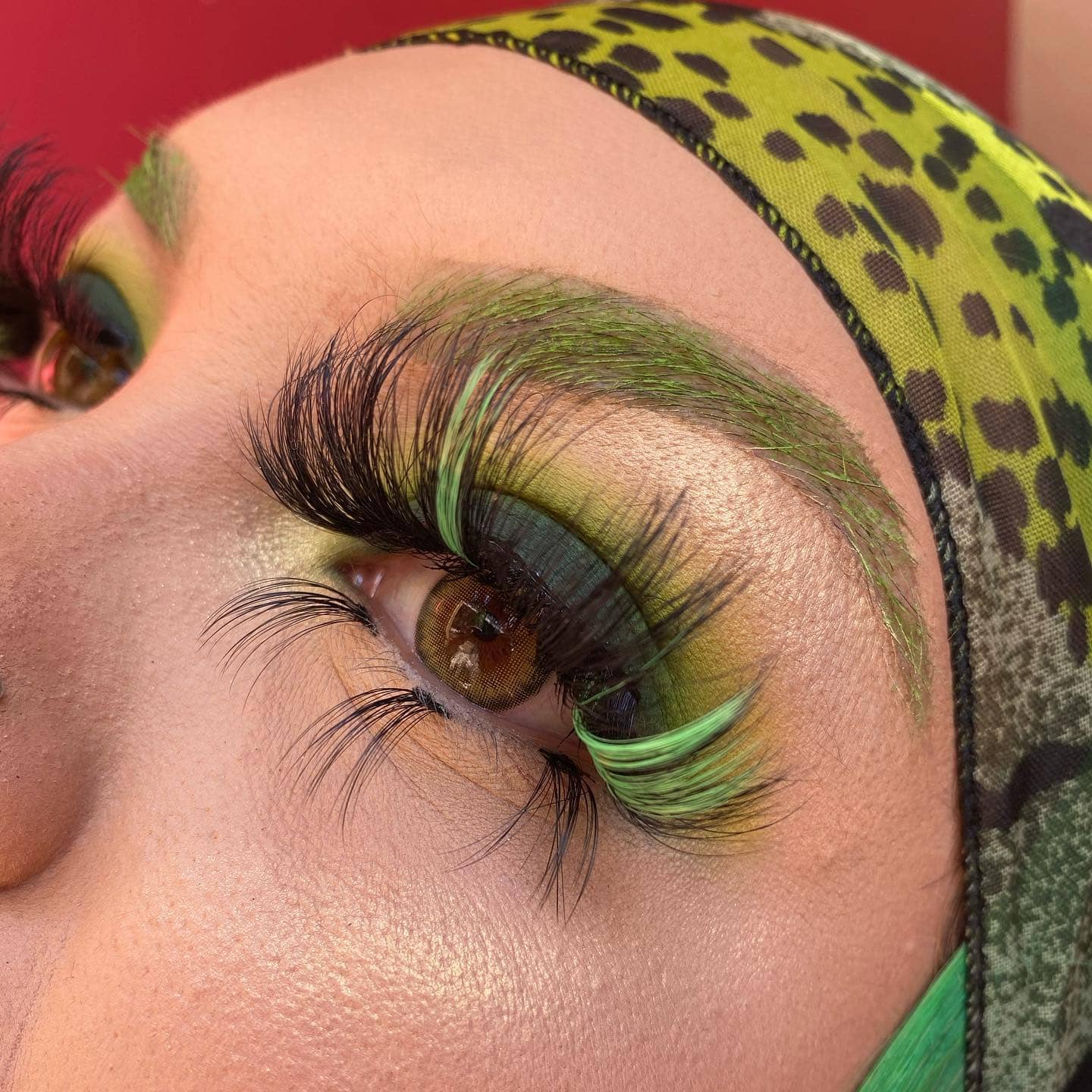 25mm green colorful eyelash wholesale vendors